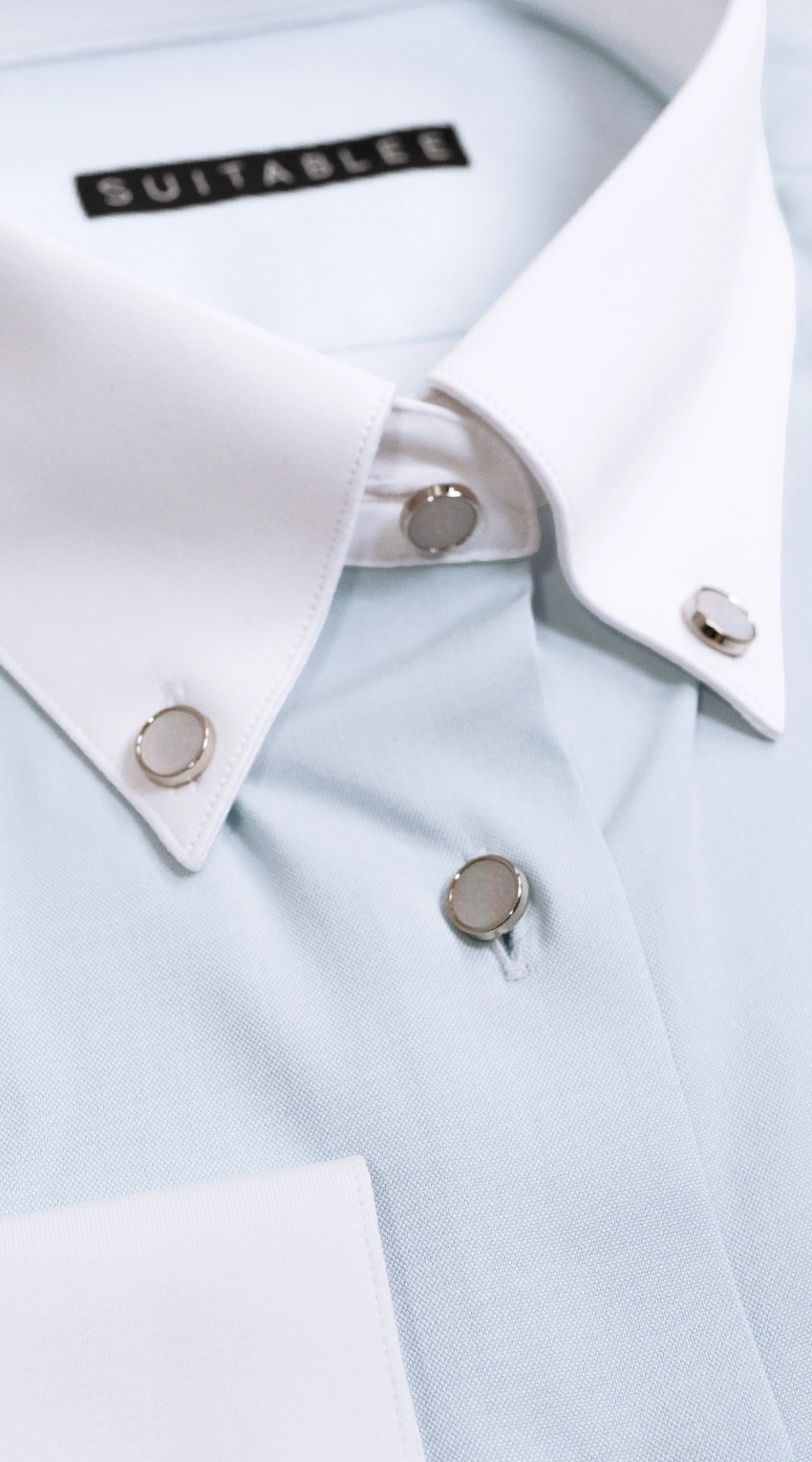 Ice Blue Contrast Dress Shirt