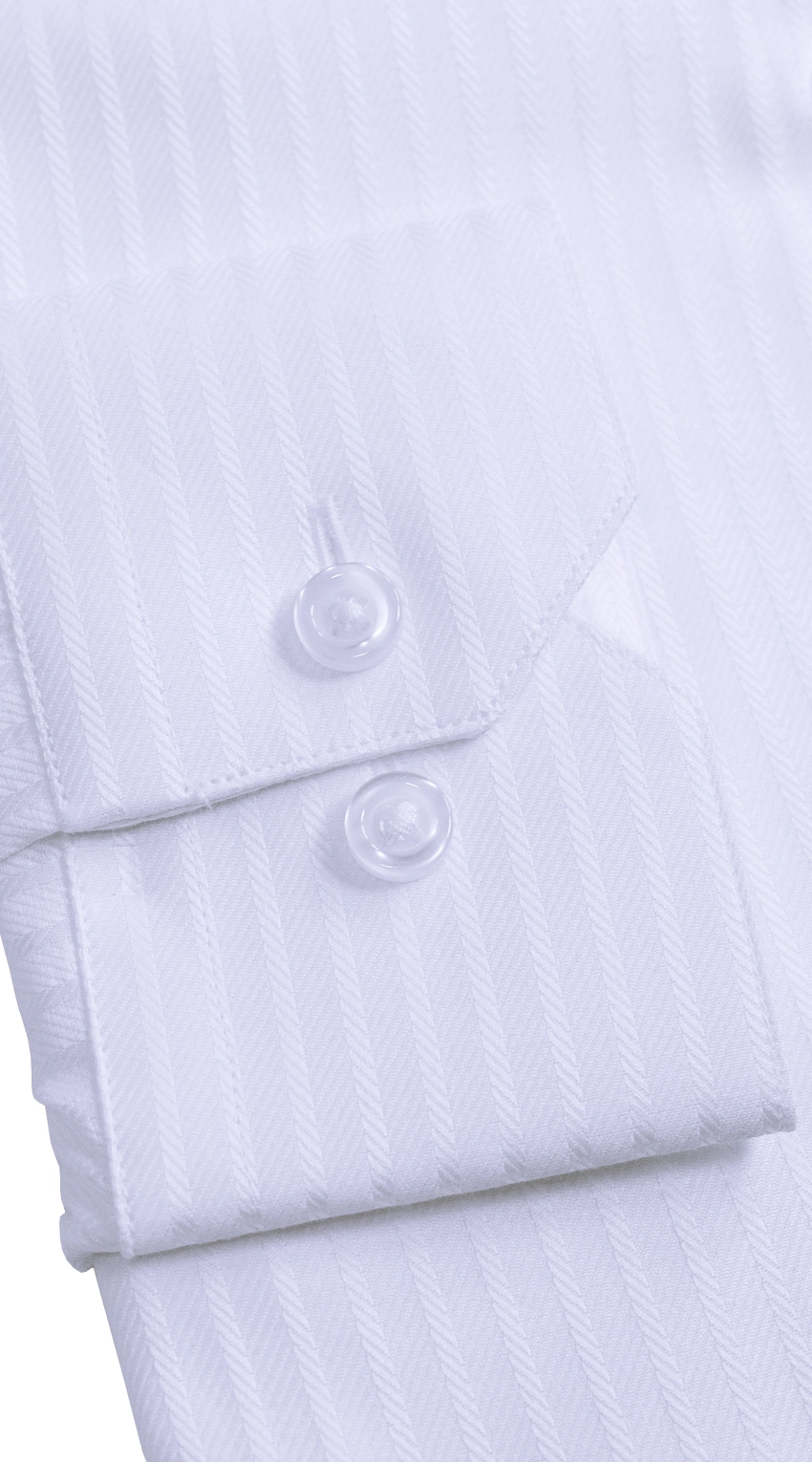 White Herringbone Stripe Dress Shirt