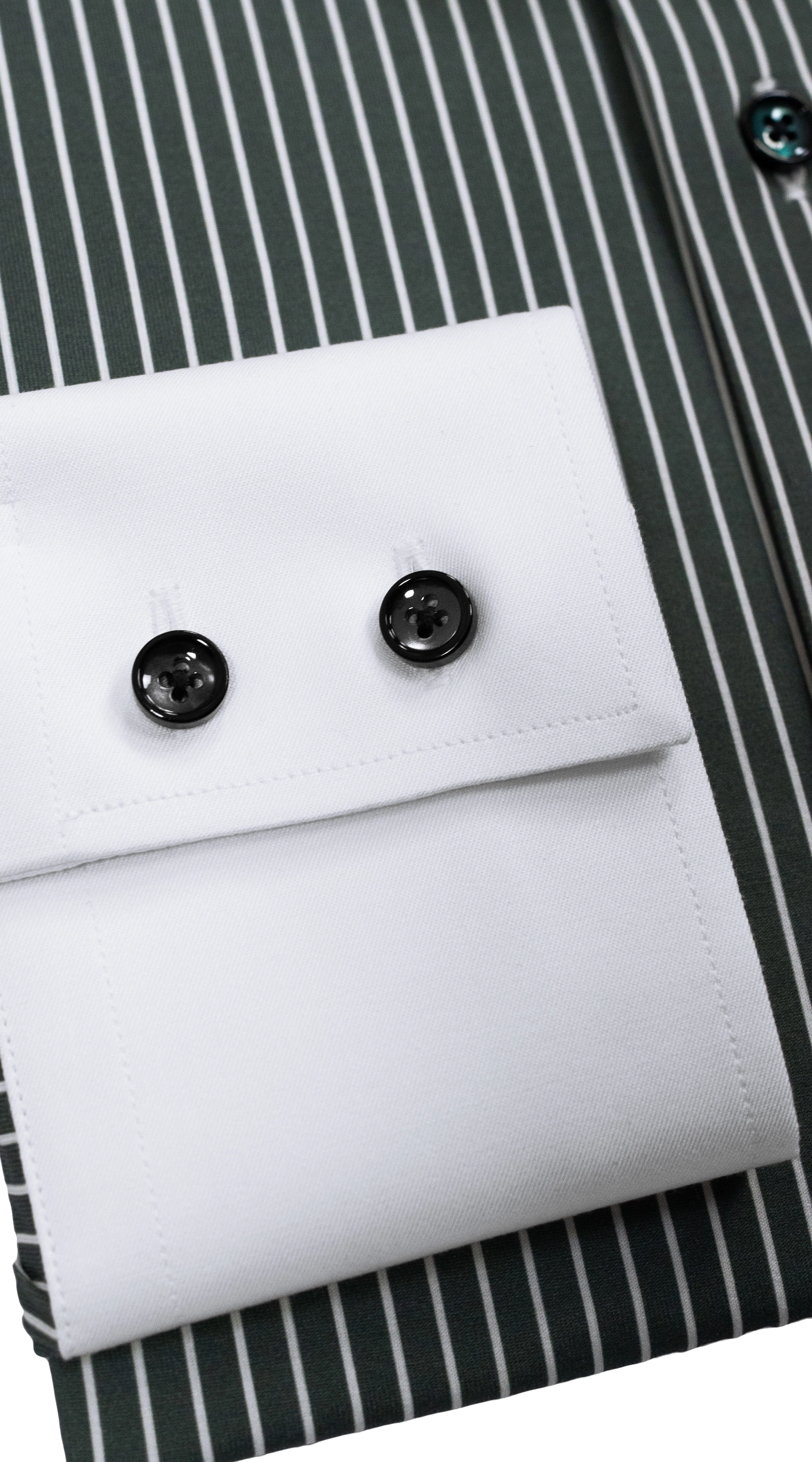 Chemise Habillée Vert Foncé Rayures