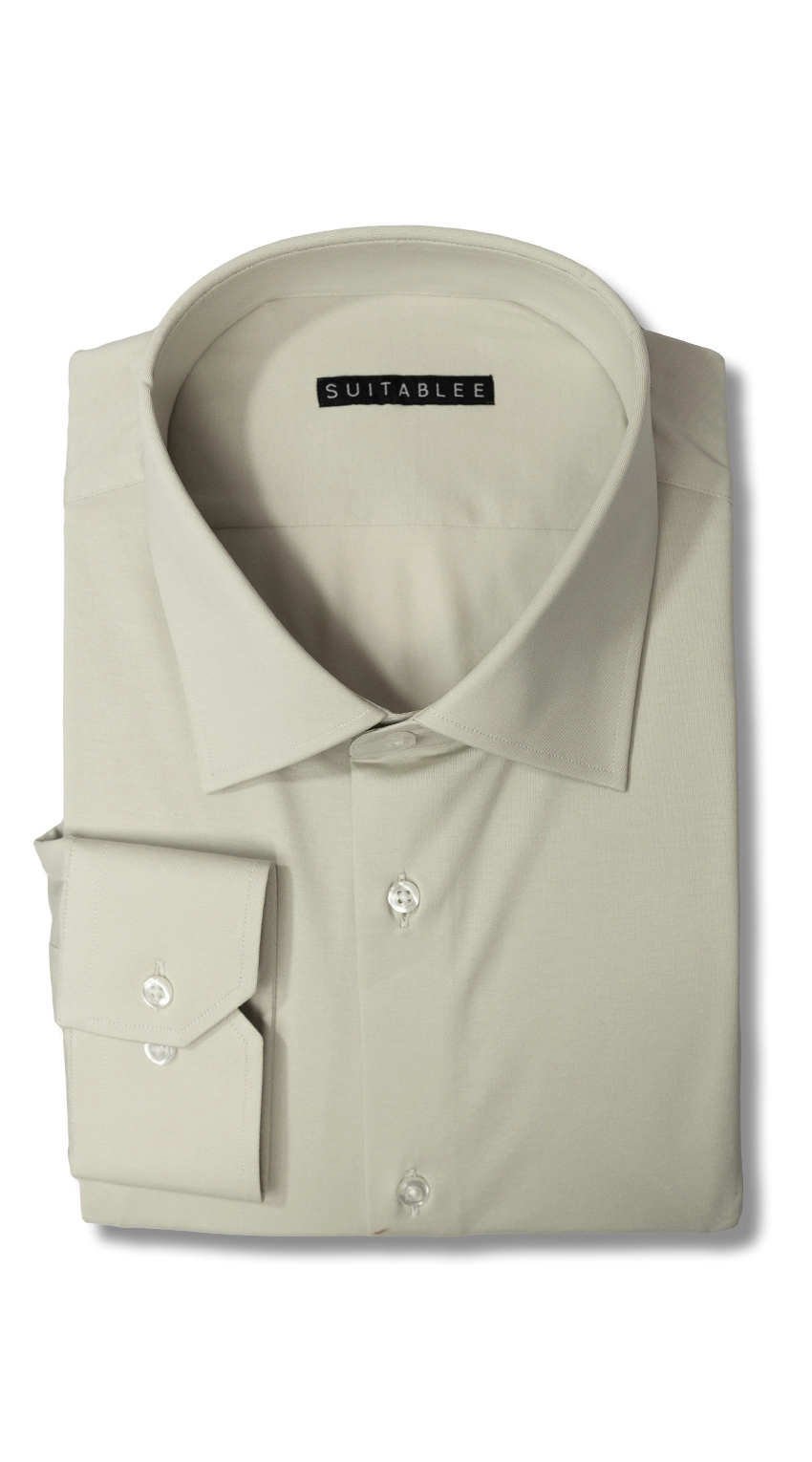 Warm Gray Stretch Dress Shirt