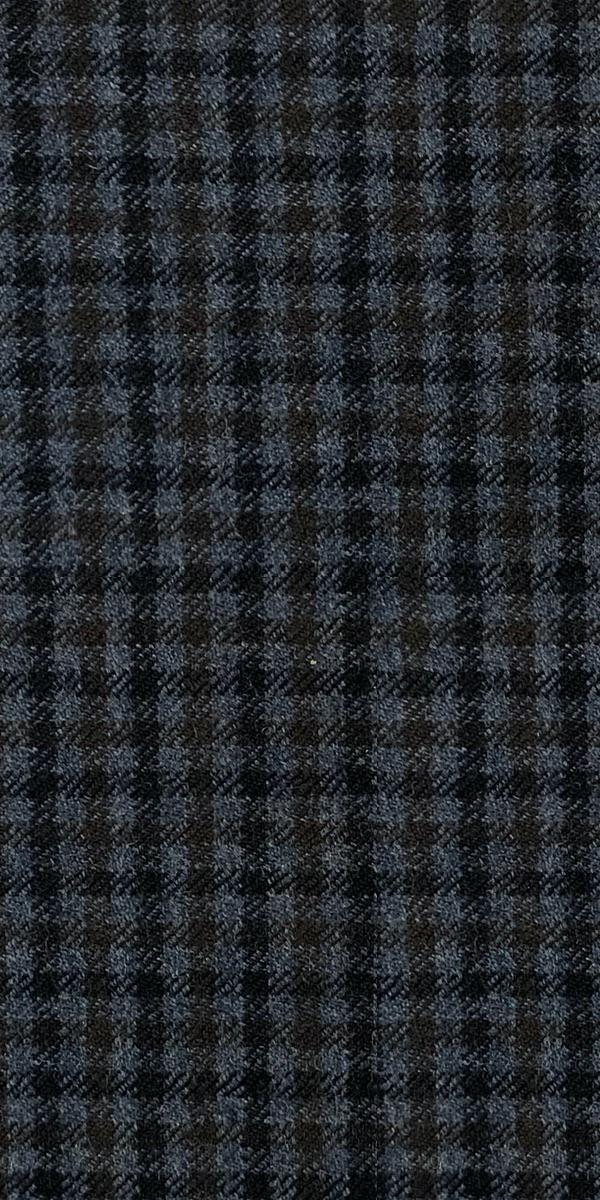 Navy Blue Brown Gingham Wool Suit