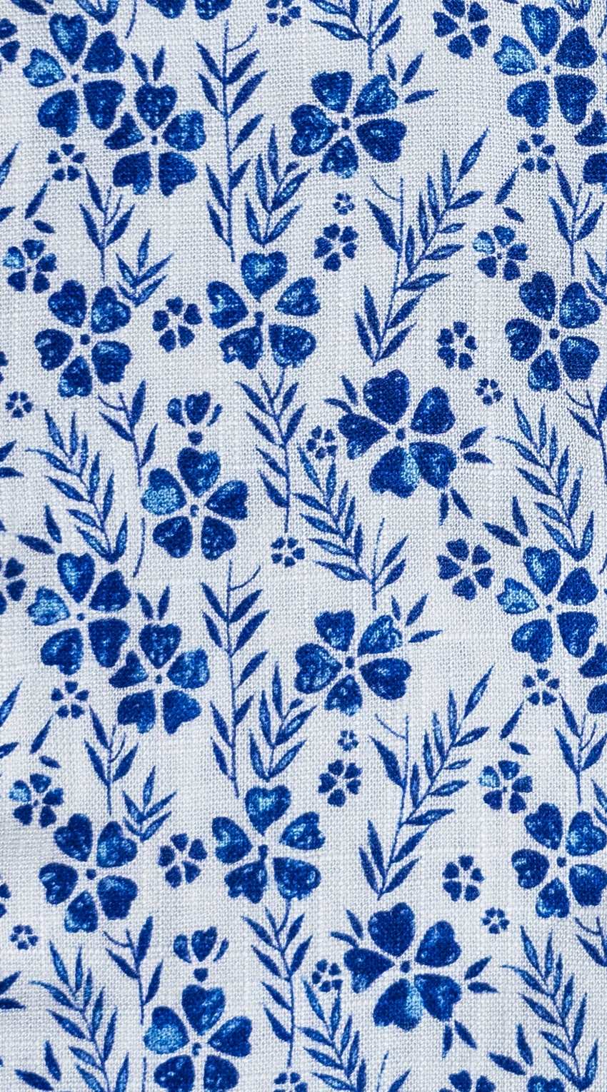 Chemise Habillée Fleurs Bleues