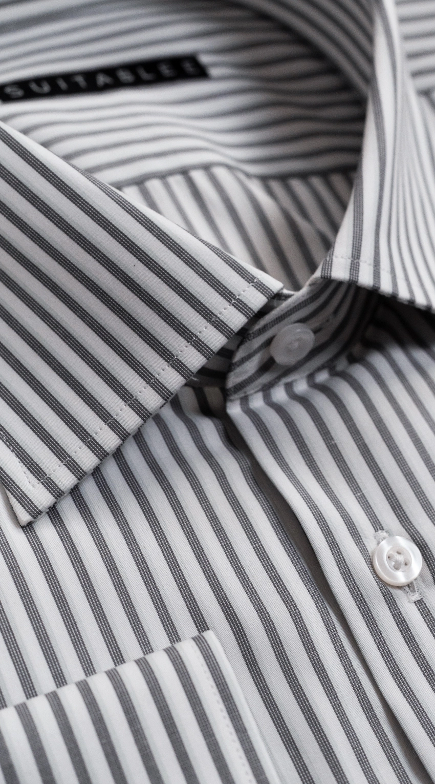 Chemise Habillée Rayures Graphite