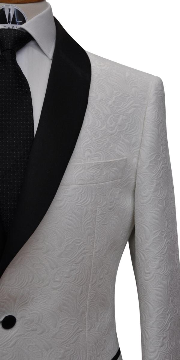Off White Paisley Jacquard Tuxedo