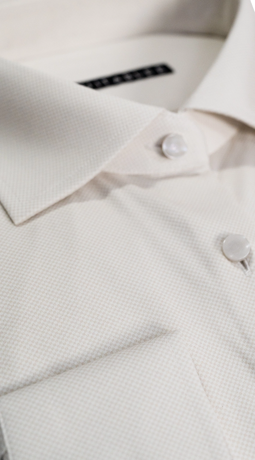 Chemise Habillée Pied-de-Poule Ivoire 