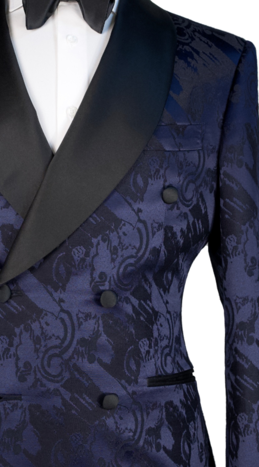 Royal Blue Double Breasted Jacquard Tux
