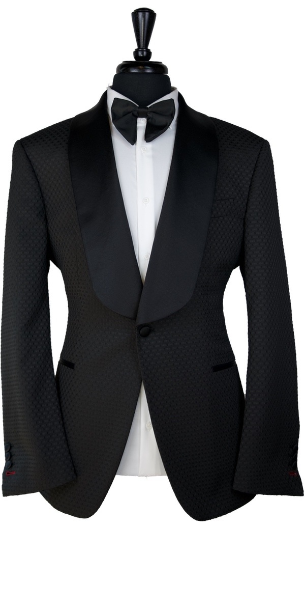 Black Cubic Jacquard Tuxedo