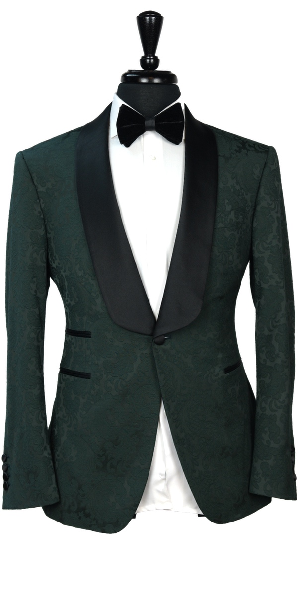 Deep Green Jacquard Tuxedo