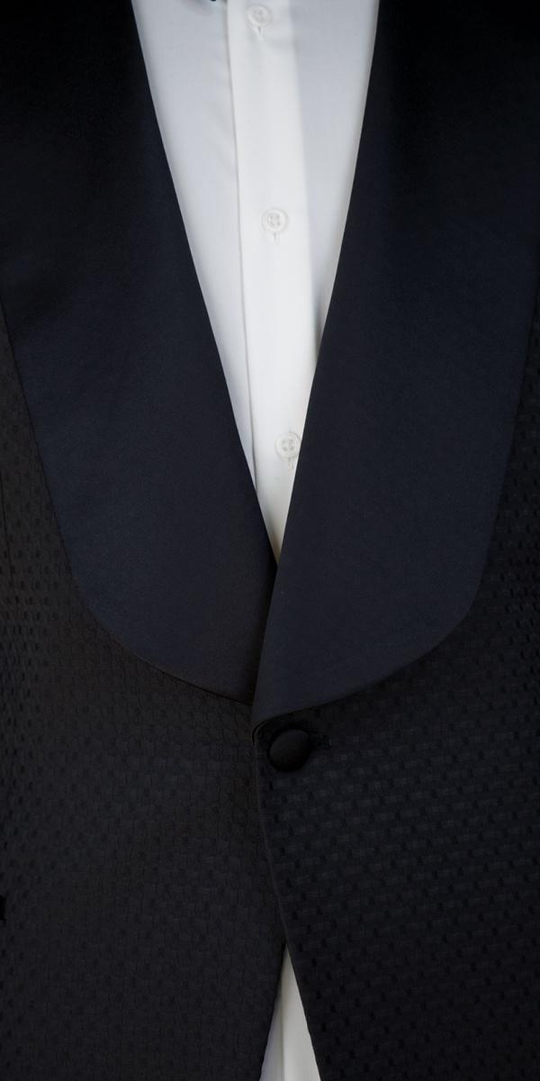 Black Cubic Jacquard Tuxedo
