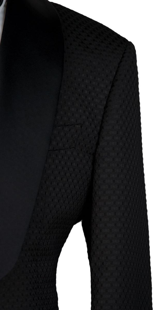 Black Cubic Jacquard Tuxedo