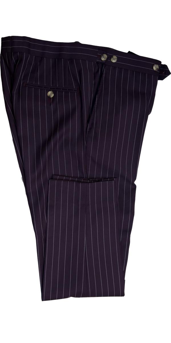 Purple Striped Wool Suit