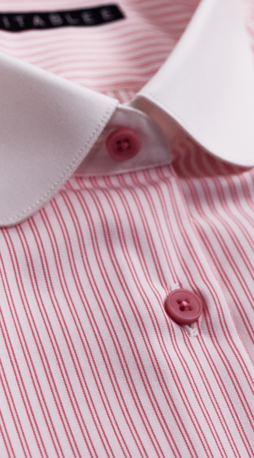 pink pinstripe dress shirt Indochino Men's Custom Kenley Stripe Pink Shirt