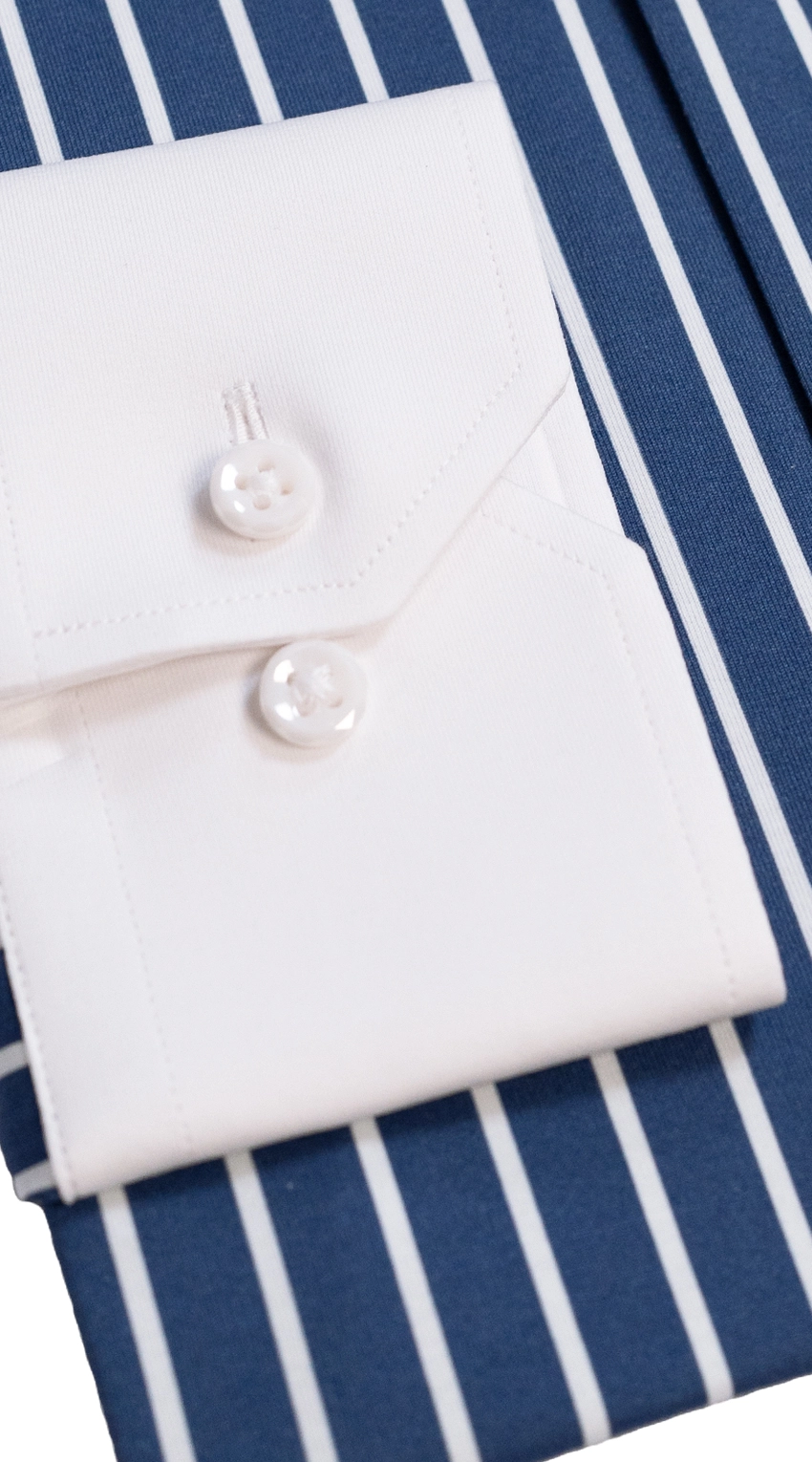 Chemise Habillée Rayures Bleues Marines