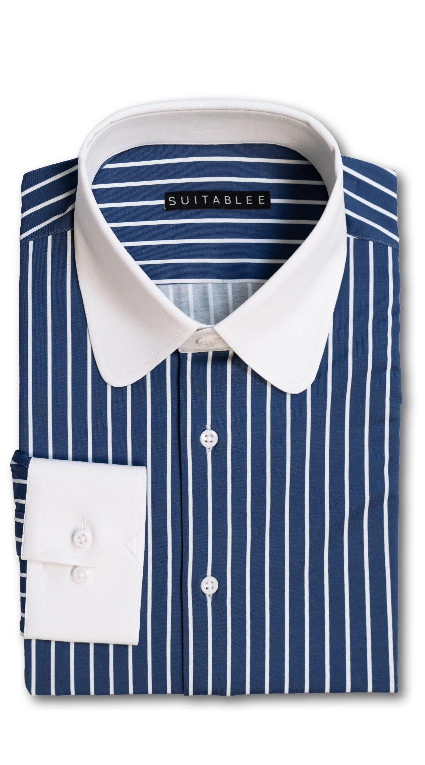 Chemise Habillée Rayures Bleues Marines