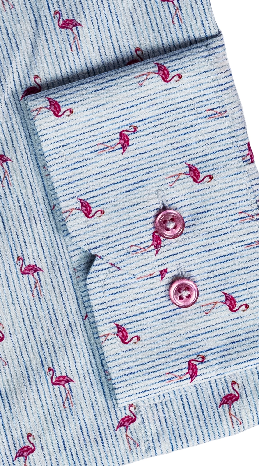 Chemise Rayures Flamant Rose