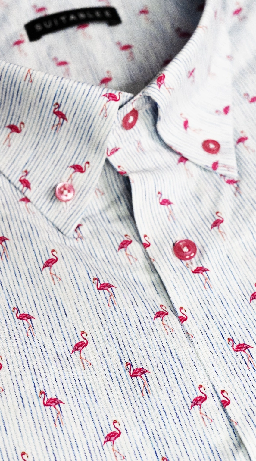 Chemise Rayures Flamant Rose