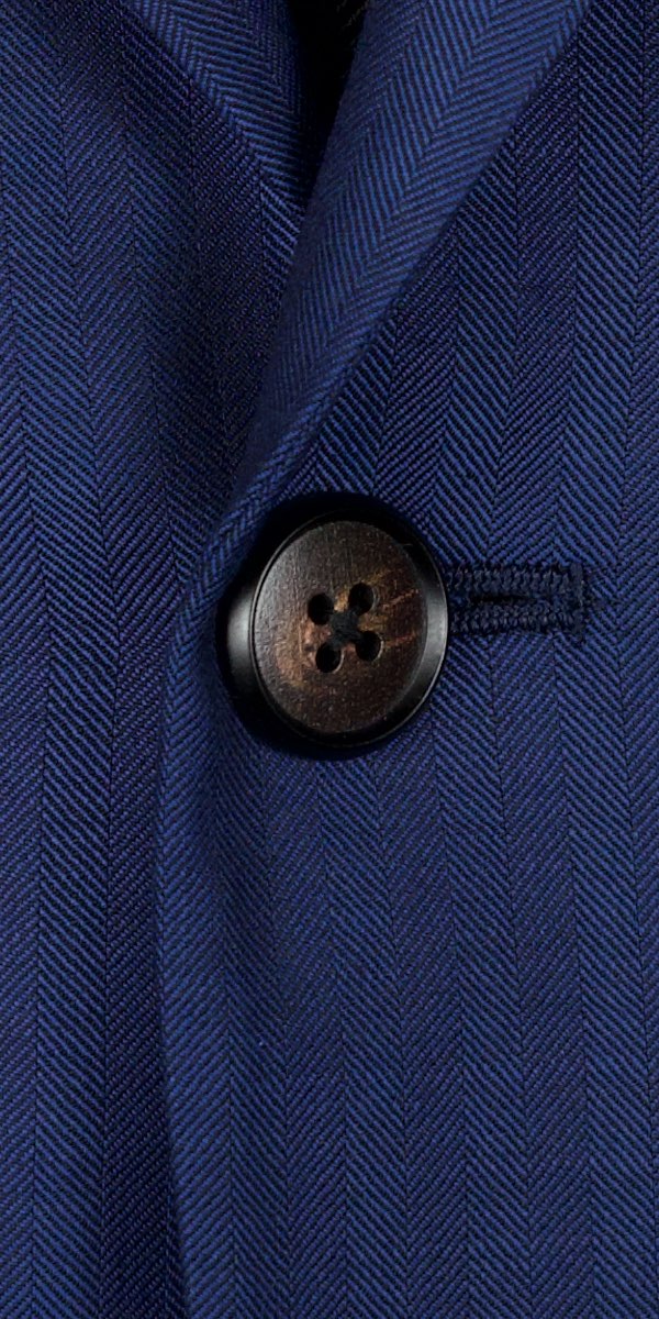 Blue Herringbone Wool Suit