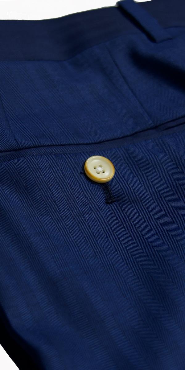 Blue Herringbone Wool Suit