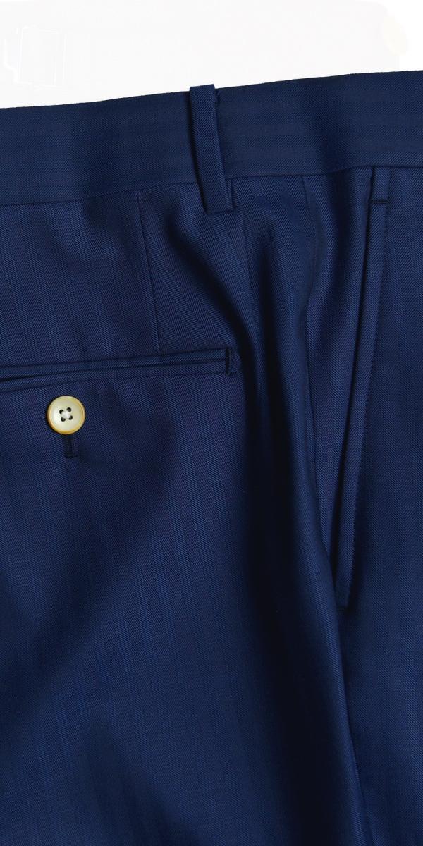 Blue Herringbone Wool Suit