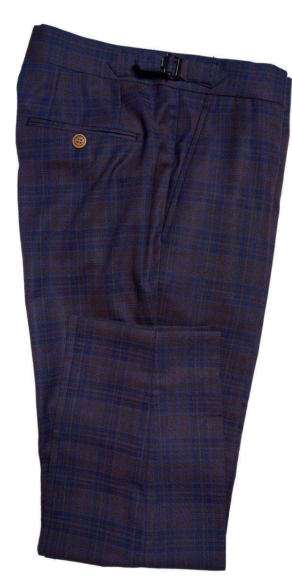 Plum Checkered Wool Suit