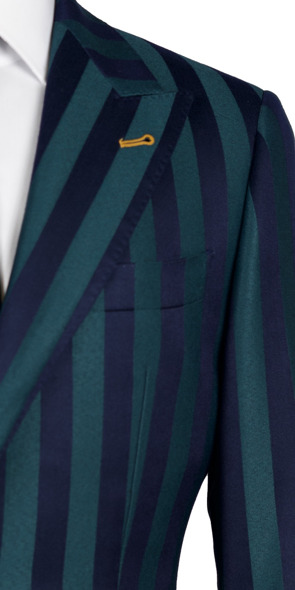 Green and Blue Stripe Suit