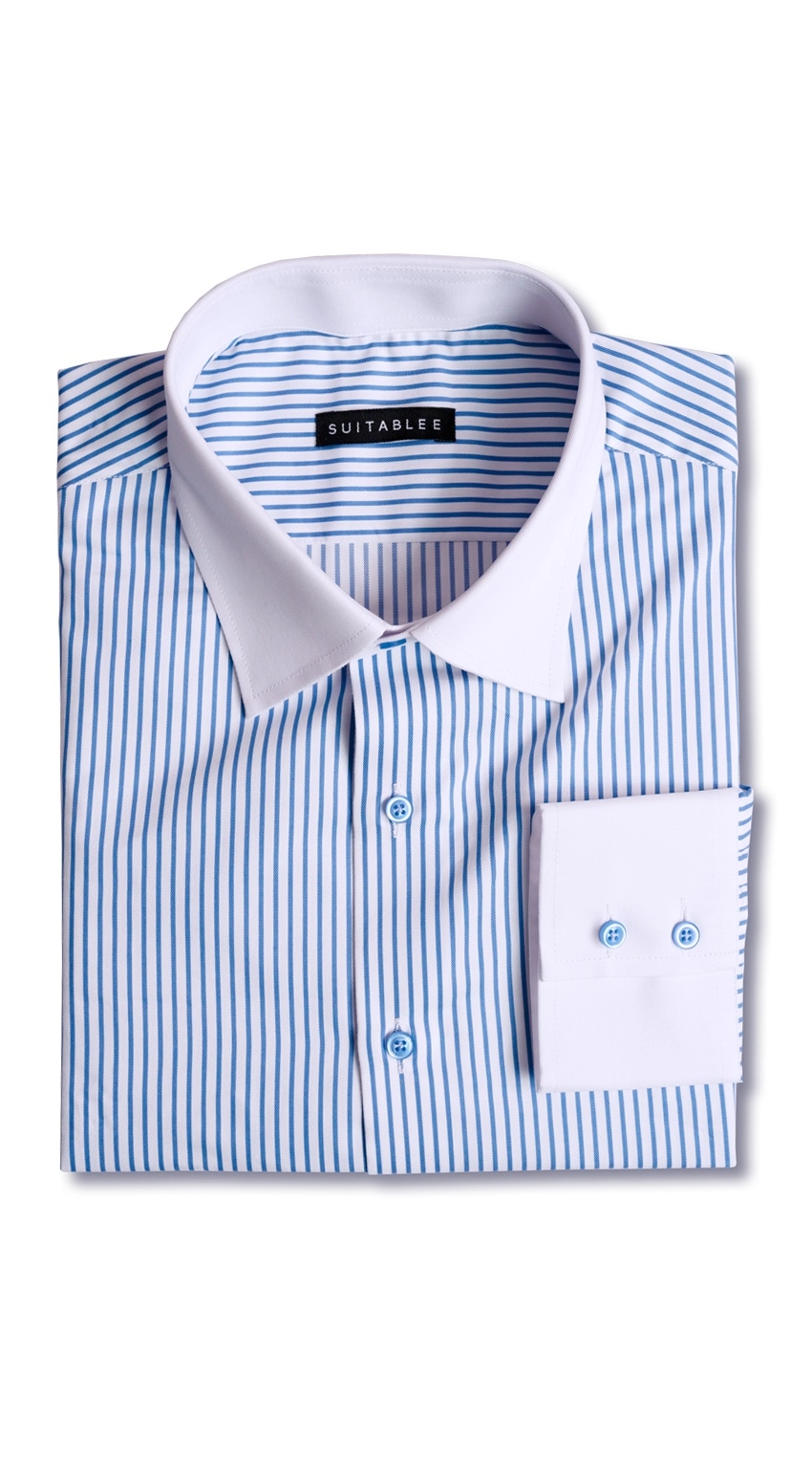 Azure Stripe Dress Shirt