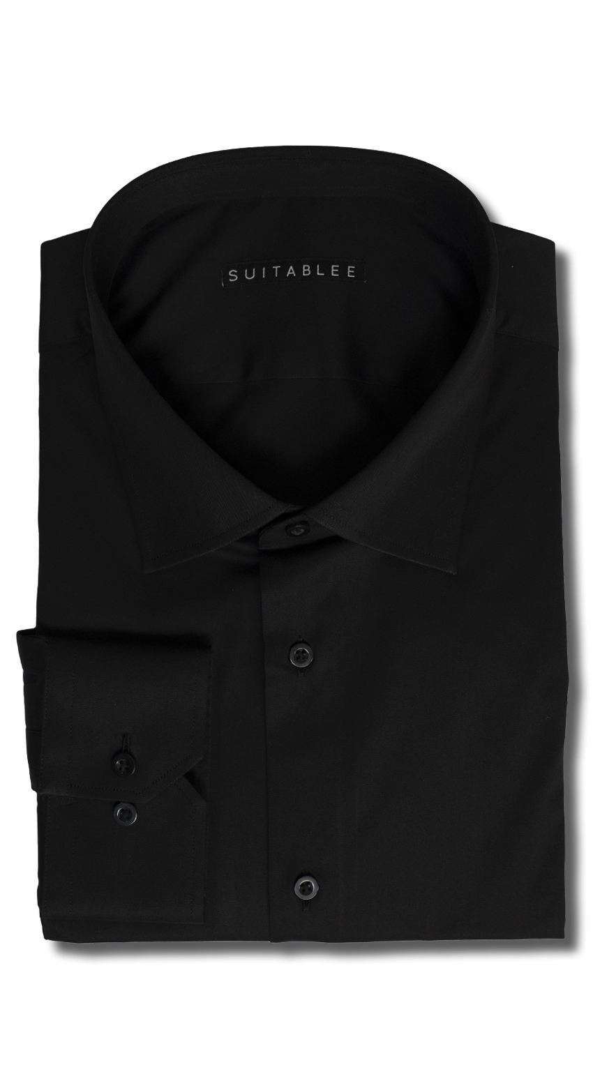 Black Twill Dress Shirt