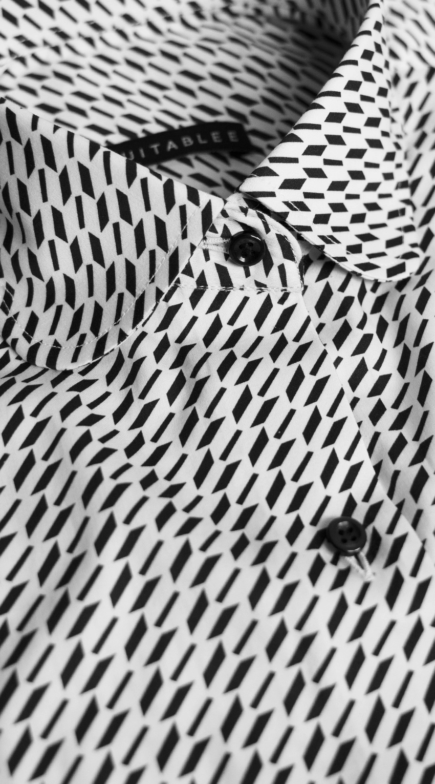 Chemise Habillée Géométrique Monochrome