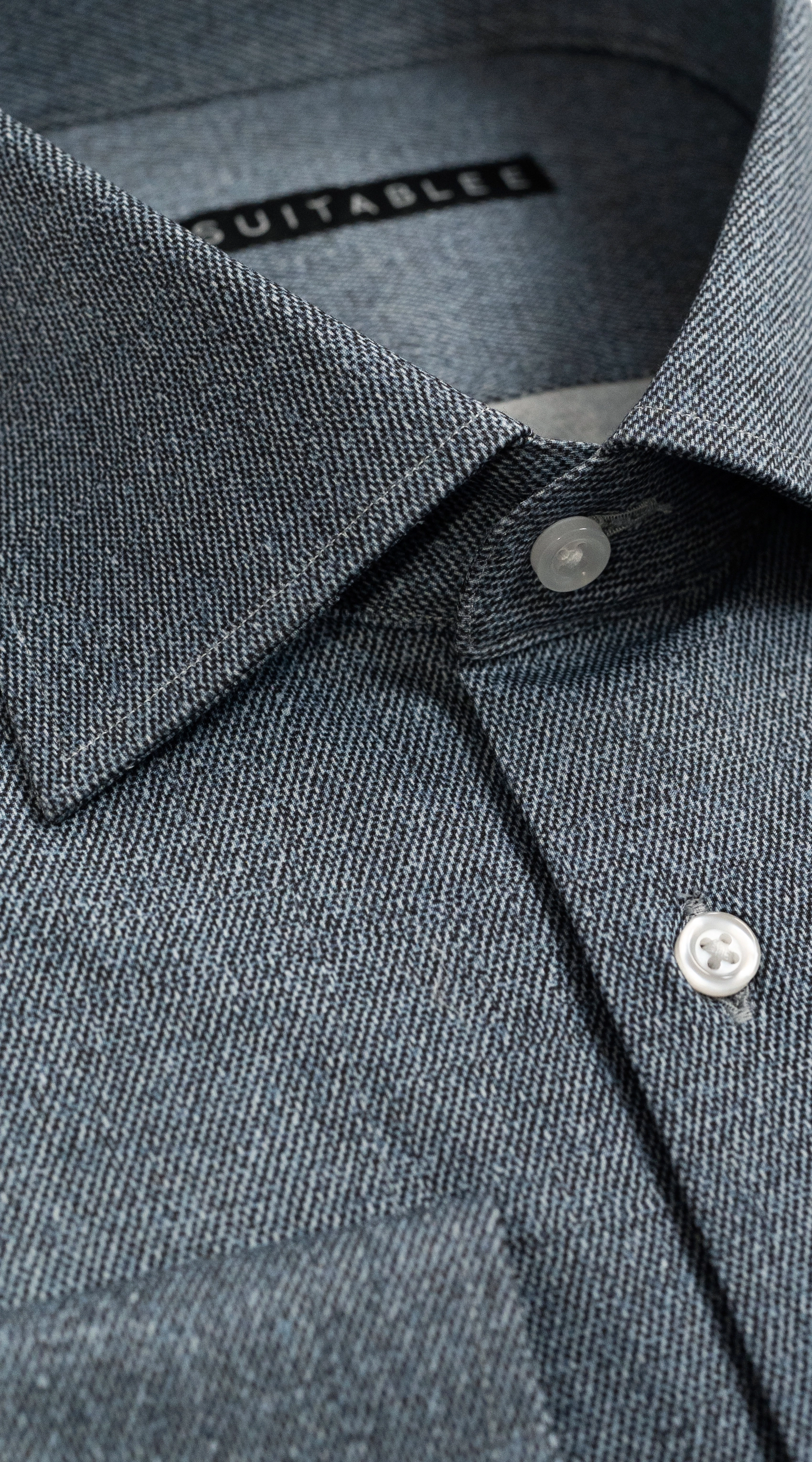 Steel Blue Mélange Dress Shirt