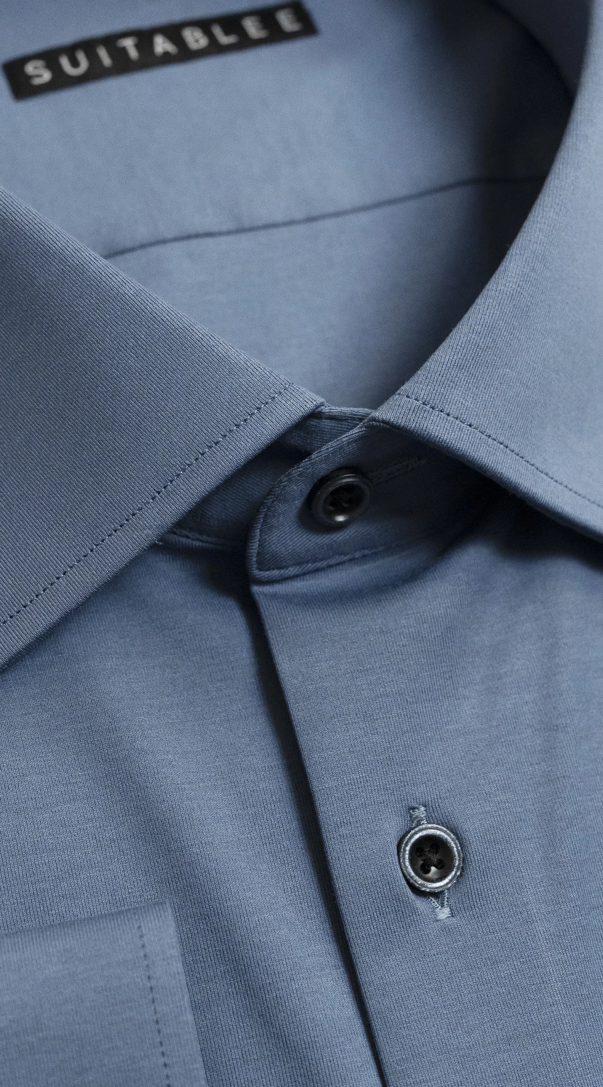 Chemise Habillée Stretch Bleu Ardoise