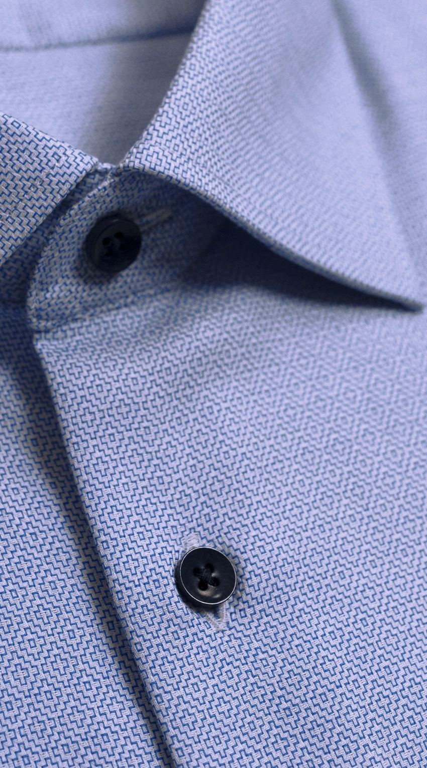 Blue Micro-Geo Dress Shirt