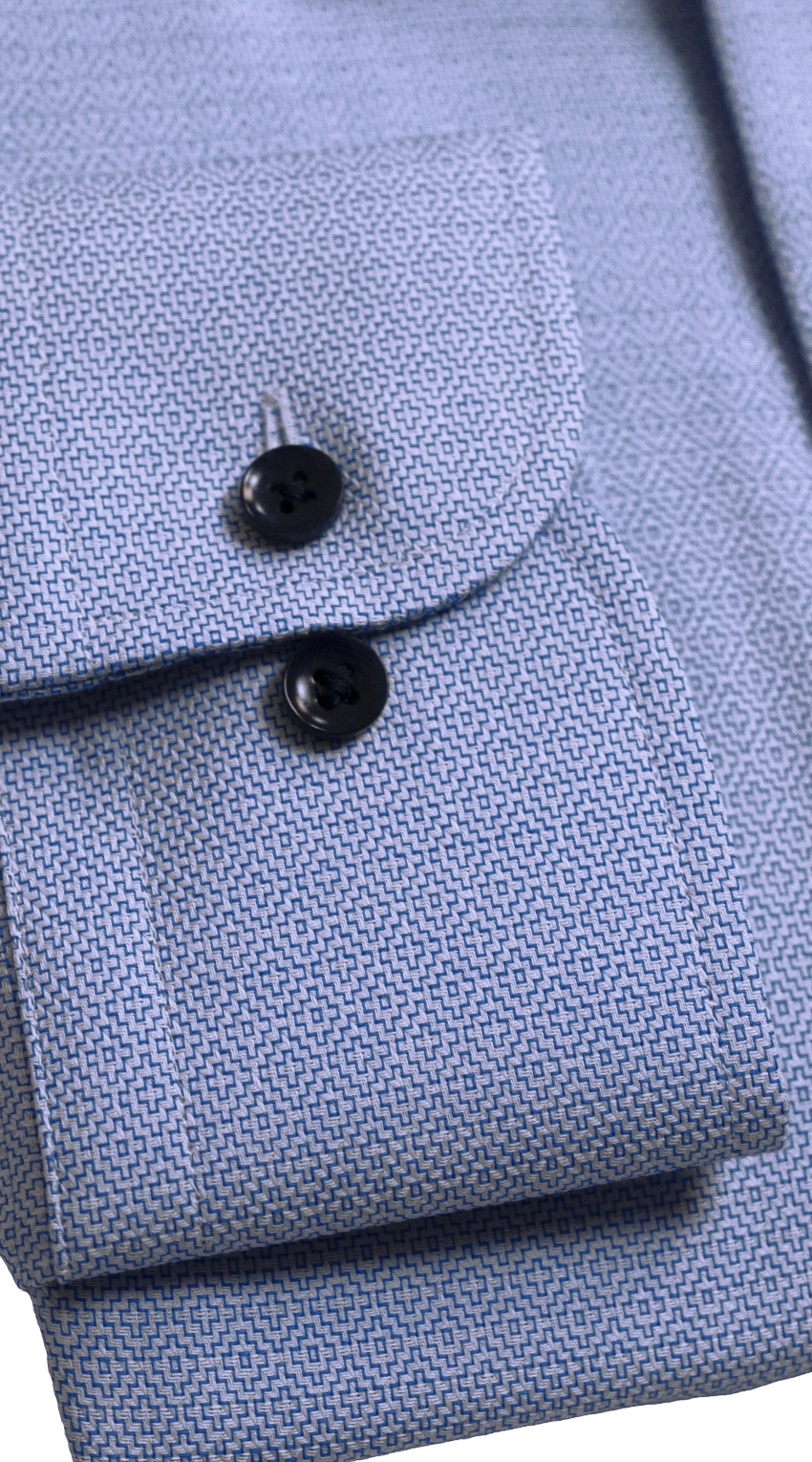 Blue Micro-Geo Dress Shirt