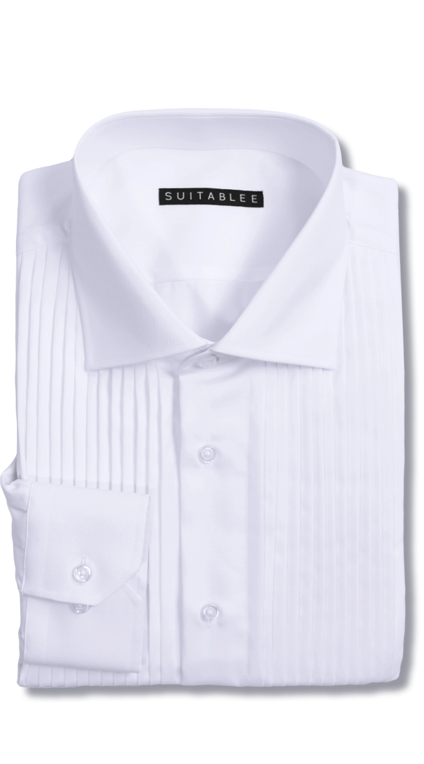Chemise Blanche Birdseye Plissée 