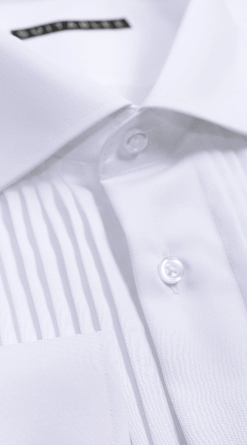Chemise Blanche Birdseye Plissée 