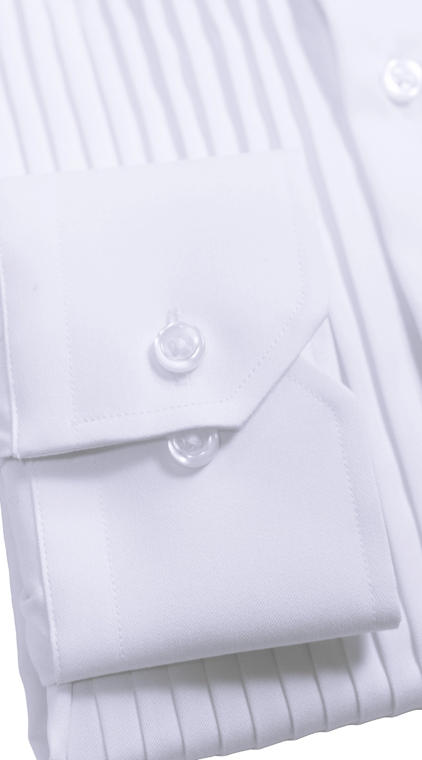 Chemise Blanche Birdseye Plissée 