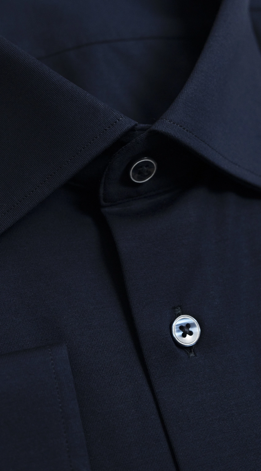 Chemise Stretch Tactile Bleu Marine Foncé 