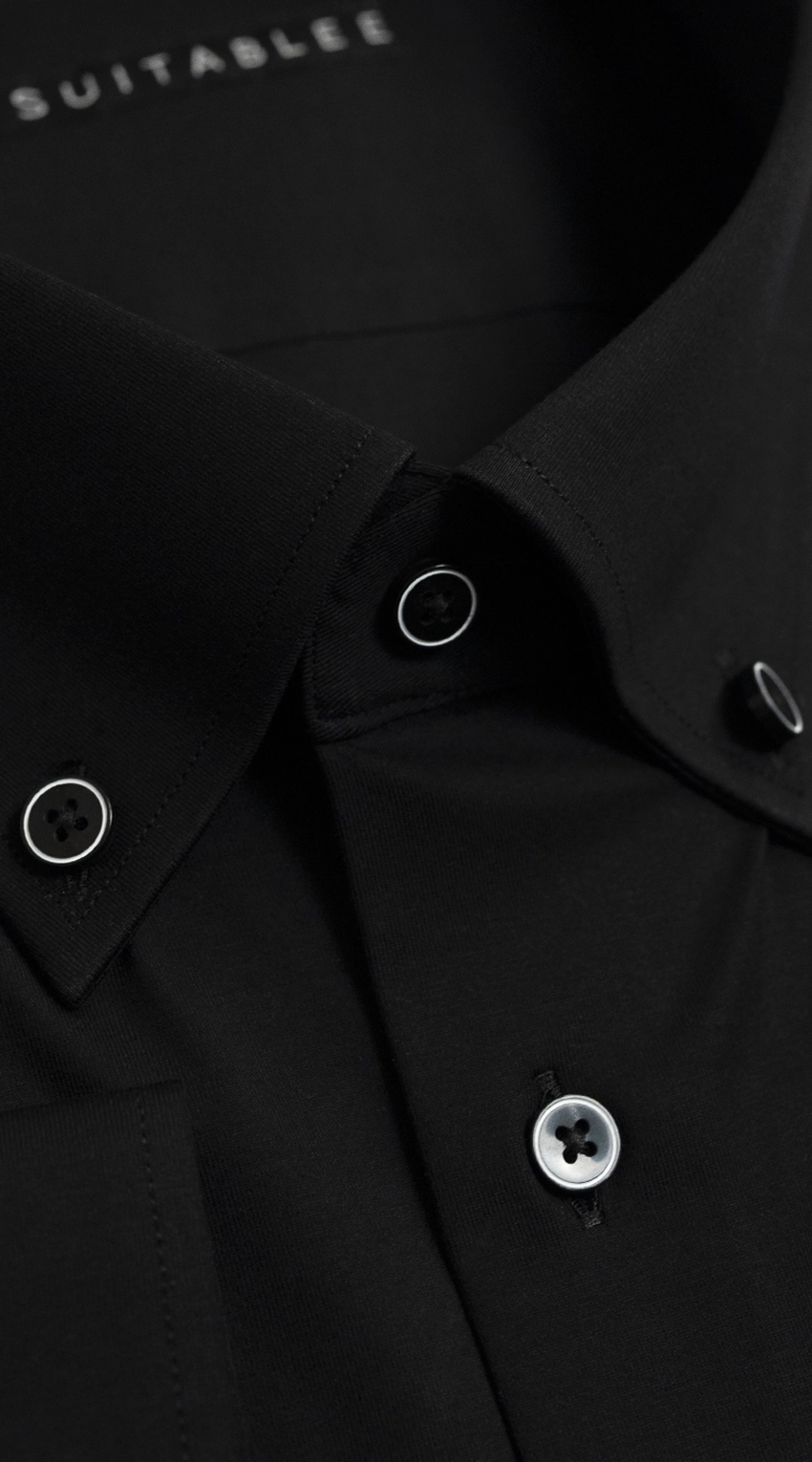 Chemise Habillée Stretch Noire Douce Toucher