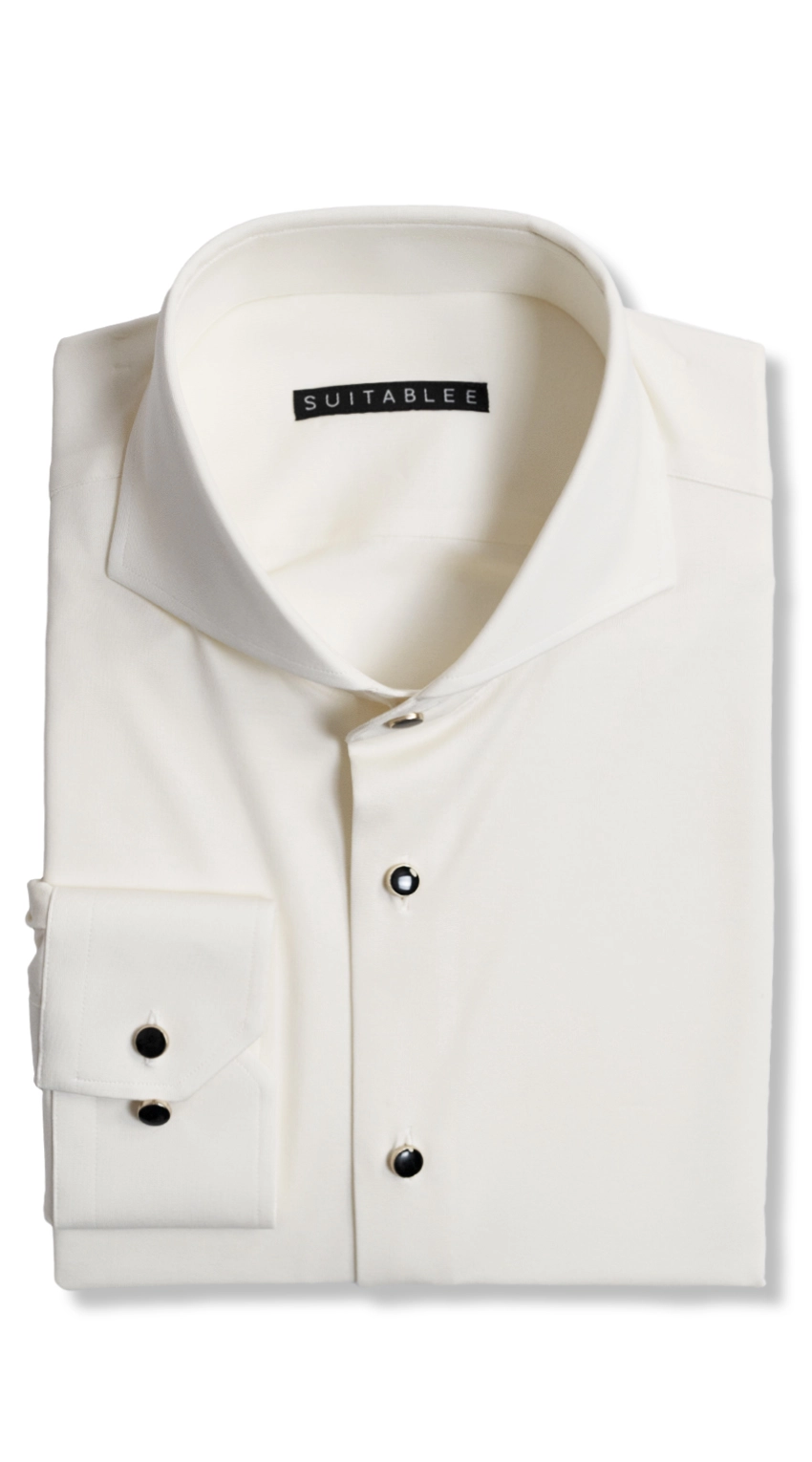 Ivory Soft-Touch Stretch Dress Shirt