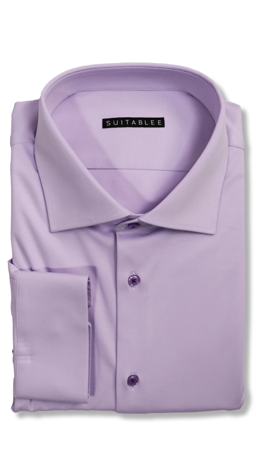 Chemise Habillée Lilas Stretch Ultra-Doux