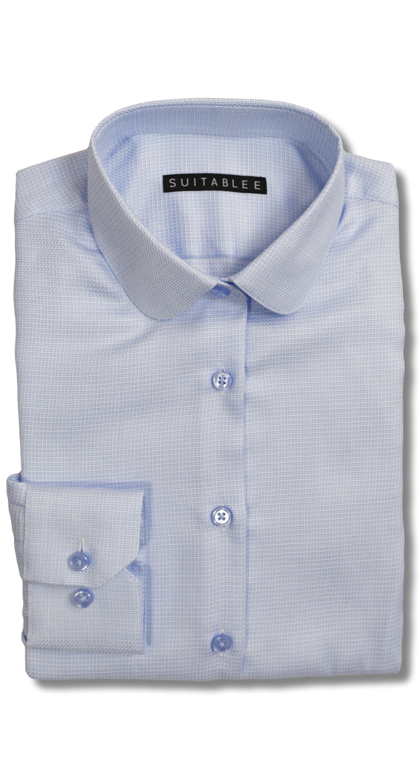 Chemise Habillée Mosaïque Bleue