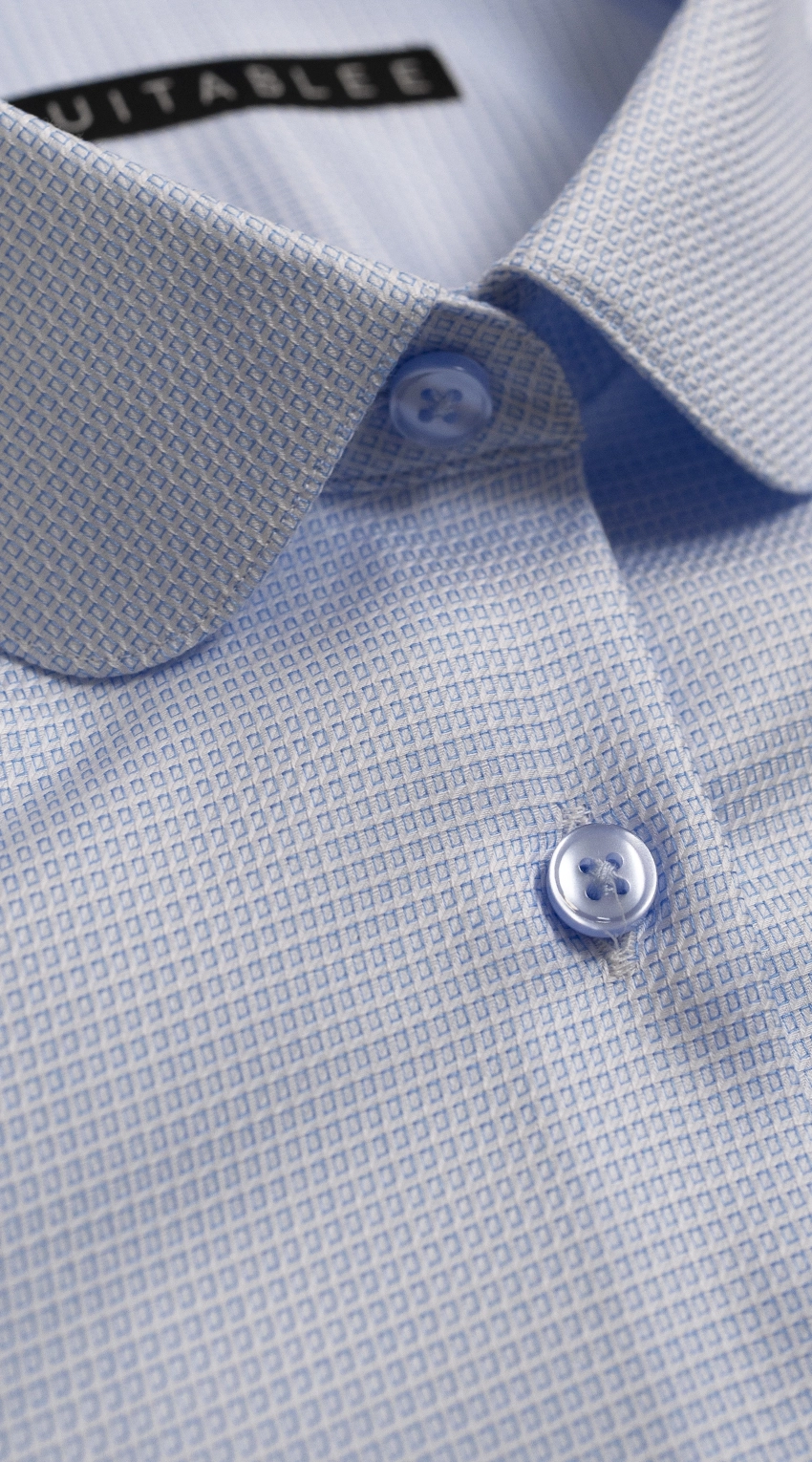 Chemise Habillée Mosaïque Bleue
