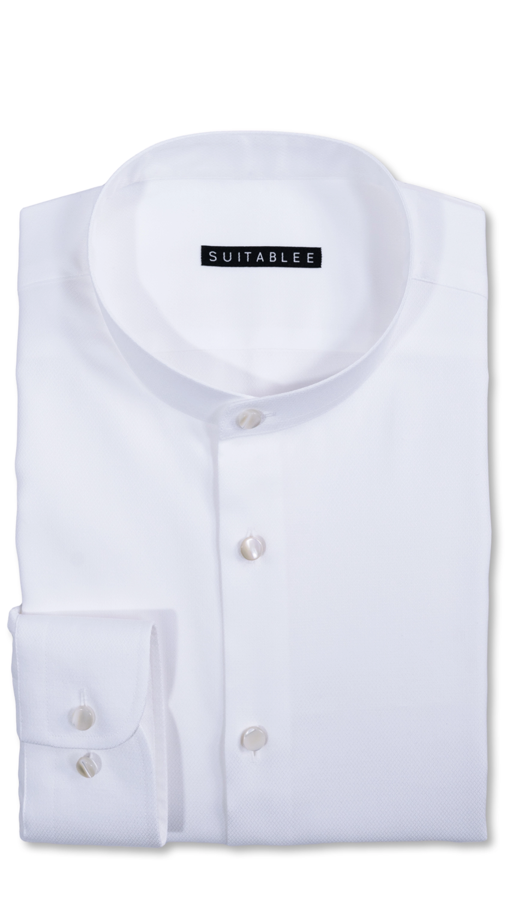 Chemise Habillée Blanche Col Mandarin