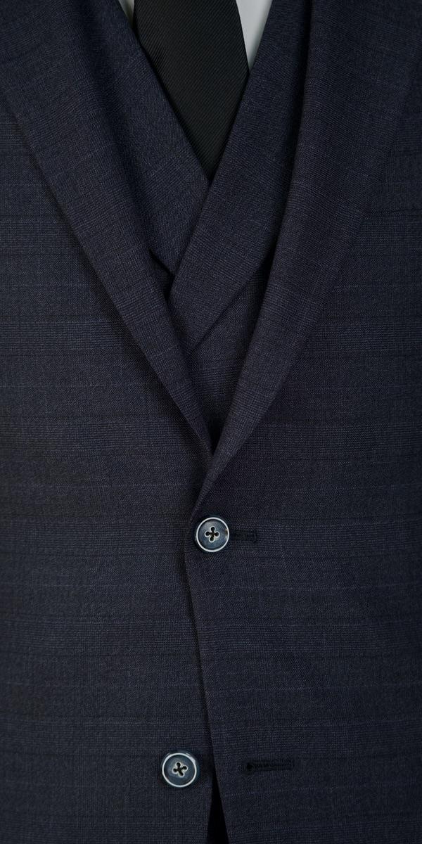 Denim Blue Prince of Wales Wool Suit