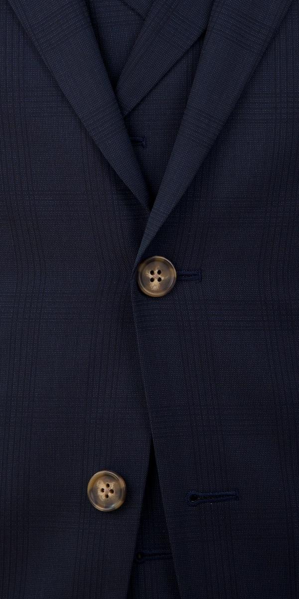 Dark Blue Subtle Check Wool Suit