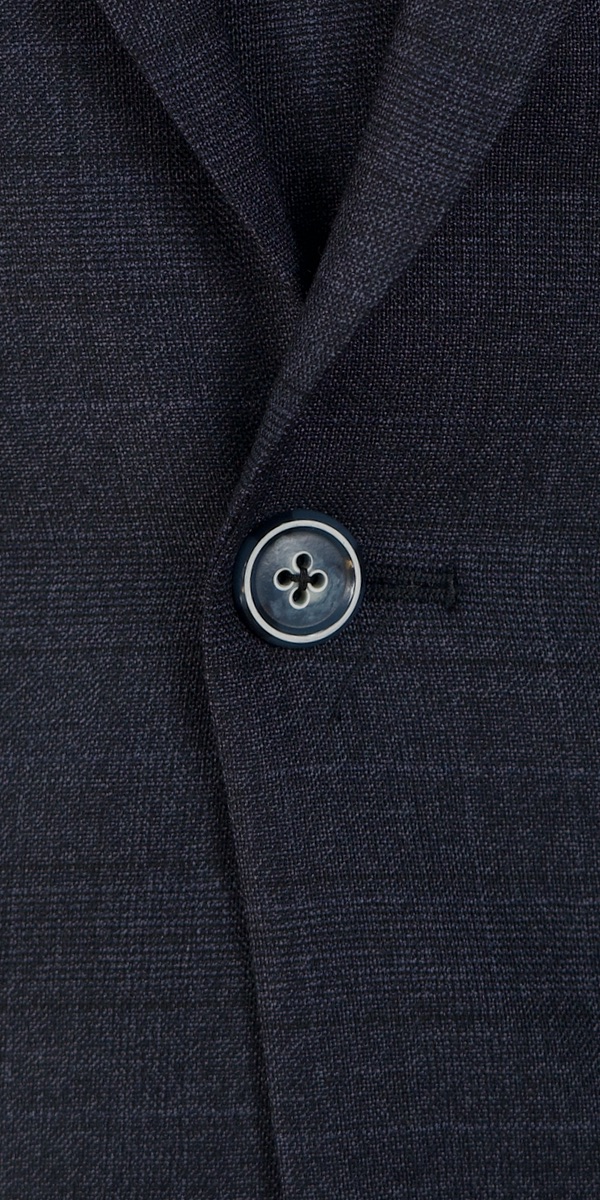 Denim Blue Prince of Wales Wool Suit
