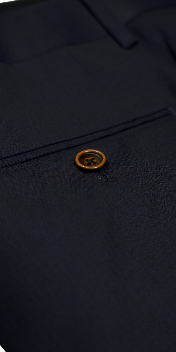 Midnight Blue Micro-Herringbone Wool Suit