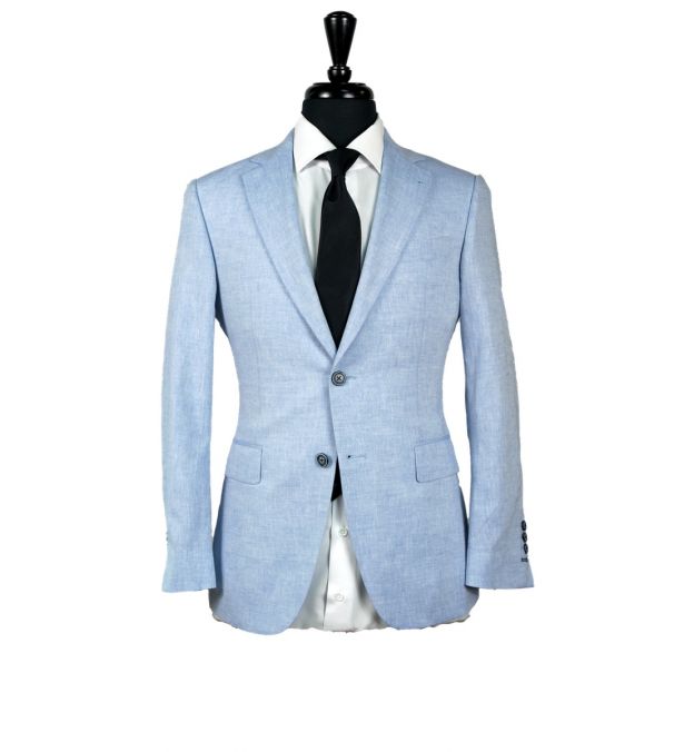 Baby Blue Linen Suit by SUITABLEE