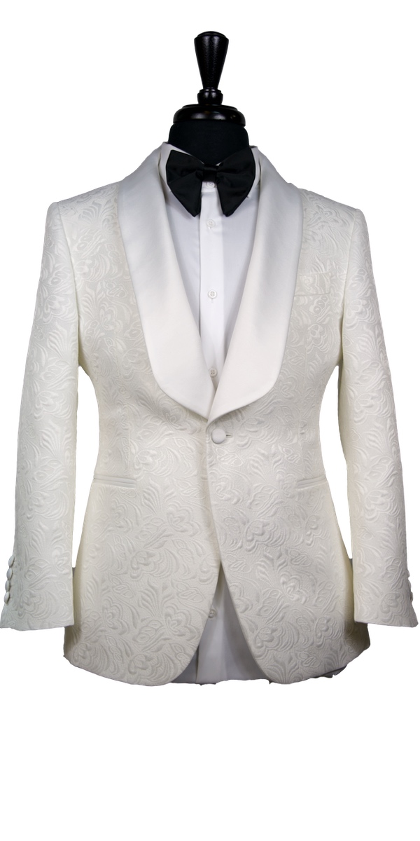 Ivory Paisley Jacquard Tuxedo by SUITABLEE